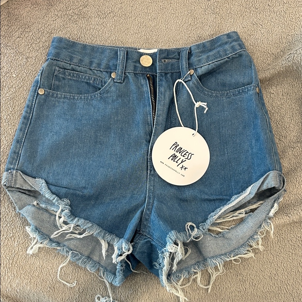 Princess Polly Distressed Blue Jean Shorts